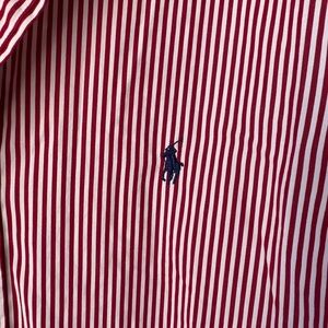 Ralph Lauren Red and White Striped Shirt